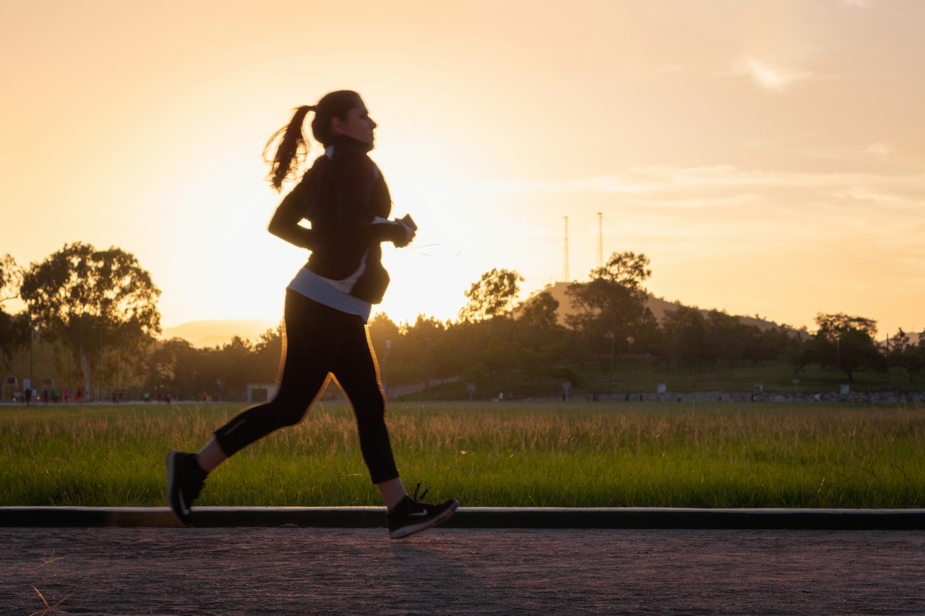 A person running outdoors